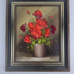 Par de Cuadros Decorativos Florales Firmados - imagen 4
