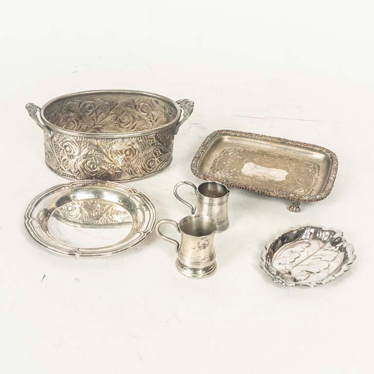 Lote de Piezas de Plata con Baño Gastado