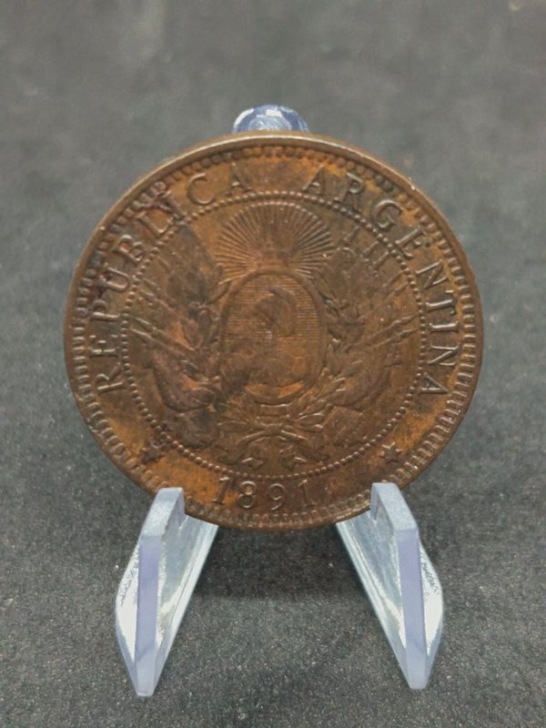 Moneda Argentina 2 Centavos 1891 con Errores de Acuñación - imagen 1