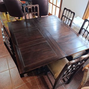 Mesa Libro Antigua de Cedro Rosa Macizo Torneado y Tallado - imagen 9