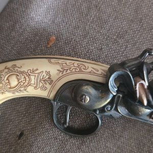 Pistola Antigua Belga de Avancarga Siglo XVIII, Empuñadura de Marfil - imagen 4