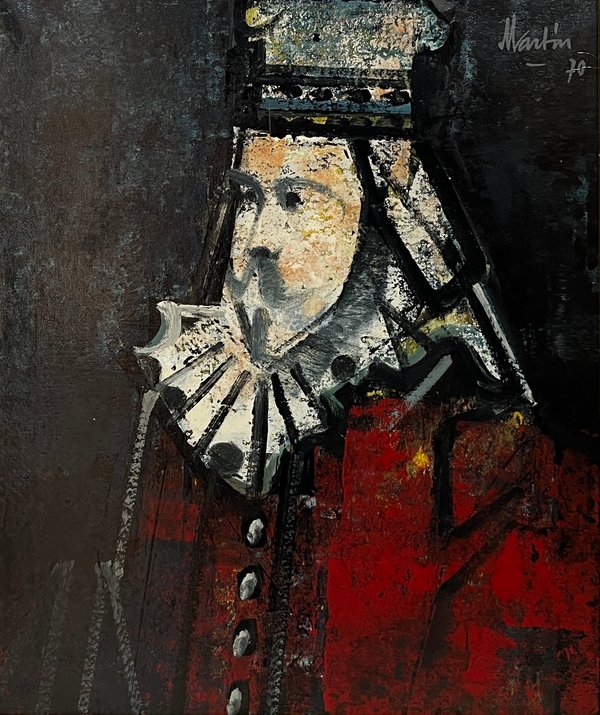 Oleo sobre tela "Rey" de Vicente Martín, 1970 - imagen 1