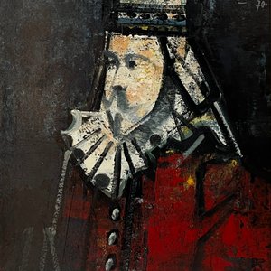 Oleo sobre tela "Rey" de Vicente Martín, 1970 - imagen 1