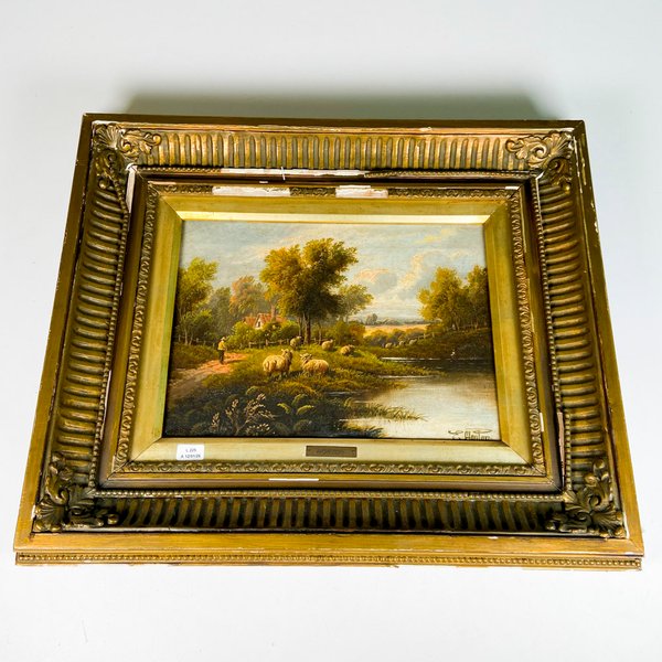 Lote siguiente: Pintura de paisaje firmada por Horton