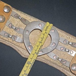 Cinto de Cuero Crudo con Apliques de Plata y Oro, Sellado Miglionico - imagen 5