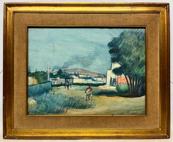 Lote anterior: Ricardo Aguerre: Paisaje con Cerro de Montevideo - Acuarela sobre papel