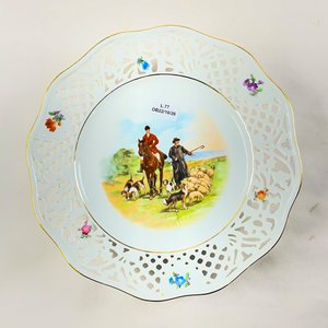 Plato Decorativo de Porcelana Bavaria Schuman Arzberg con Ala Calada - imagen 1