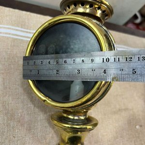 Farol de Carruaje Antiguo de Bronce con Vidrio y Adaptación Eléctrica - imagen 6