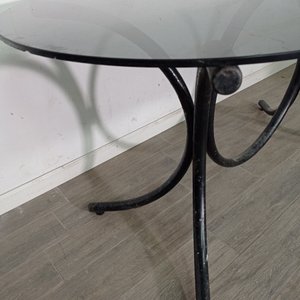 Mesa Oval de Vidrio con Base de Hierro - imagen 4