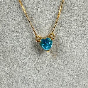 Cadena de Oro 18k con Colgante de Topacio Azul - imagen 3