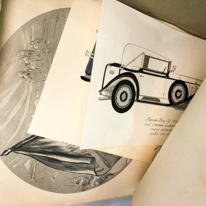 Lote de Pinturas de Autos Antiguos y Publicaciones Varias - imagen 4