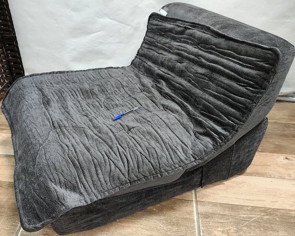 Sillón Cama de Espuma Viscoelástica de Una Plaza, Gris y Negro con Funda - imagen 1