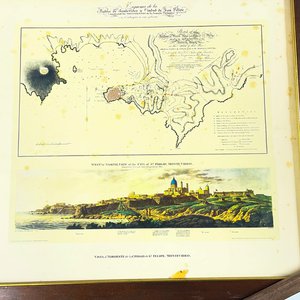 Dos Cuadros: Mapa Antiguo de Montevideo y Paisaje de Caseríos - imagen 3