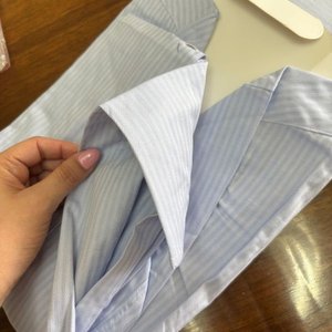 Camisa Celeste Rayada B. Cantoni Talle 37/38 Nueva - imagen 2