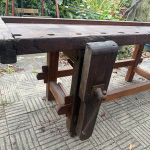 Banco de Trabajo de Carpintero Antiguo de Hierro y Madera Maciza - imagen 8