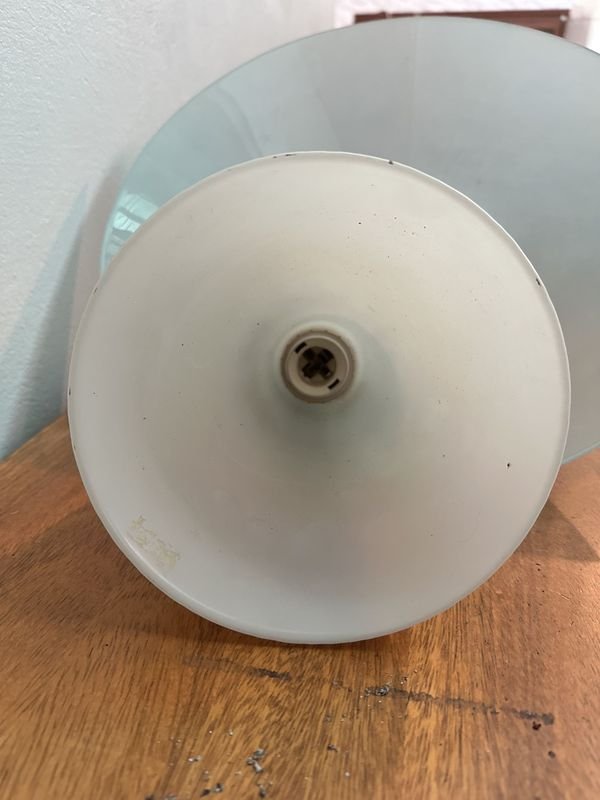Lámpara de Techo Vidrio Celeste con Cordón Blanco - imagen 5