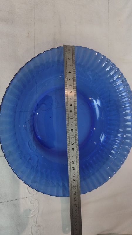 5 Compoteras y Fuente de Vidrio Azul - imagen 7