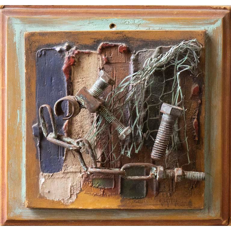 Obra de Arte Abstracta "Ricardo" Técnica Mixta Sin Marco