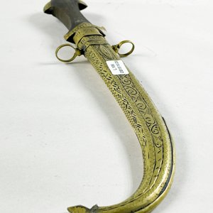 Daga Antigua con Hoja de 21 cm y Vaina Metálica Labrada - imagen 4