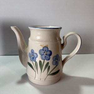 Jarra y 3 Vasos de Cerámica Azul con Tetera Decorada - imagen 4