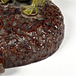 Tintero de Gres Esmaltado con Ranas Decorativas - imagen 4