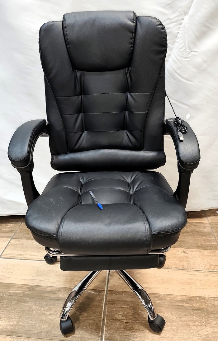 Silla ejecutiva regable y reclinable tapizada en eco cuero negro - imagen 4