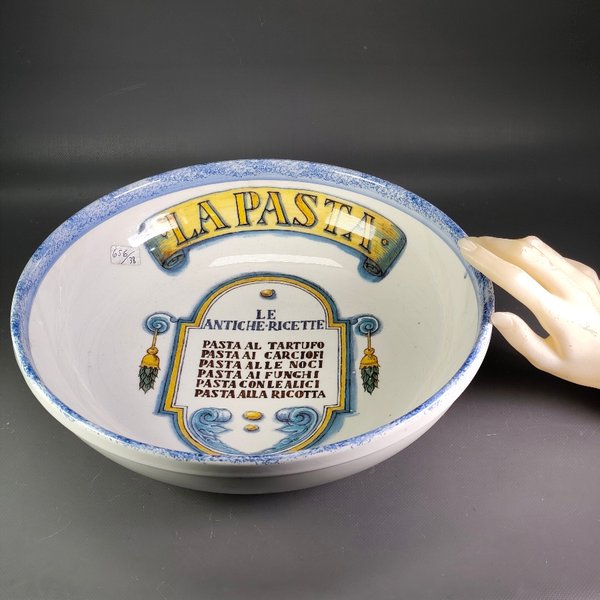 Bowl Grande Profundo Loza Italiana "La Pasta" "Le Antiche Ricette" - 34cm - imagen 1