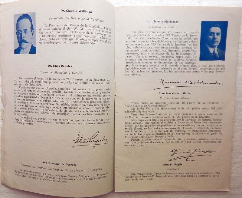 Antigua Revista Con Apreciaciones De Diferentes Personalidades De La Época Respecto A La obra 'El Tesoro De La Juventud' - imagen 4