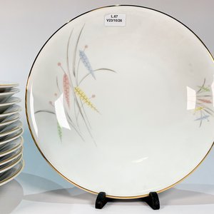 Doce Platos Hondos de Porcelana Edelstein Bavaria con Decoración de Espigas - imagen 3
