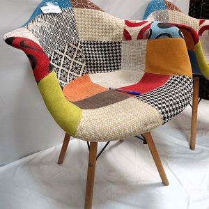 Lote de 2 Sillas Estilo Eames Patchwork con Apoyabrazos - imagen 5