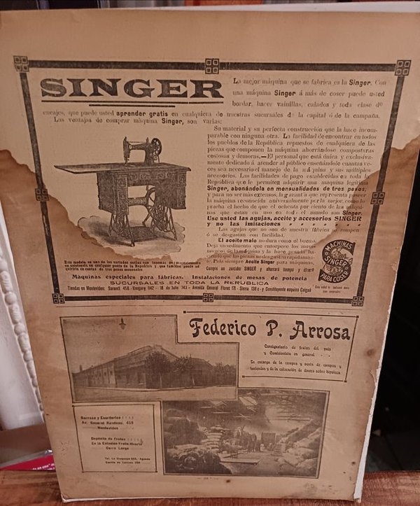 Afiche Original Máquina de Coser SINGER (1913) - imagen 1