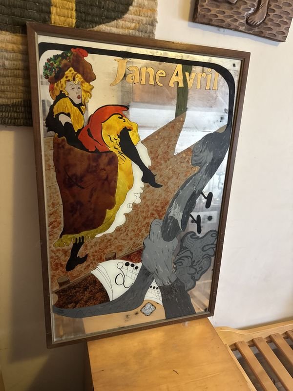 Espejo con imagen basada en el famoso cartel de Henri de Toulouse-Lautrec 'Jane Avril' - imagen 2