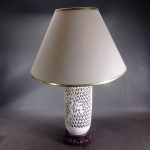 Lámpara Oriental de Porcelana Calada con Pantalla - imagen 2