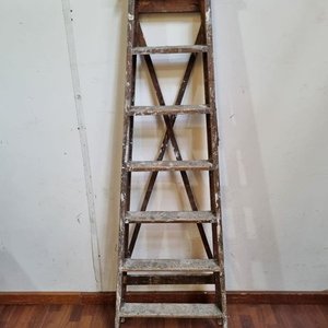 Escalera de Madera Plegable con Refuerzo Posterior - Altura 157cm - imagen 1