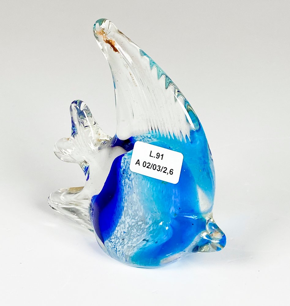 Dos figuras de cristal murano, ave y pescado - imagen 3