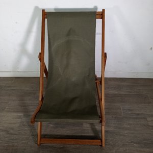Reposera Plegable de Madera y Lona Verde - imagen 2