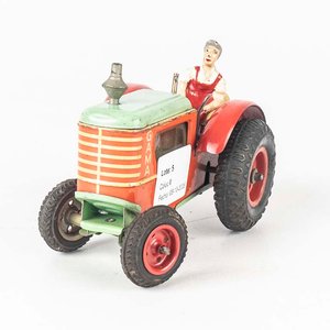 Tractor a Cuerda de Chapa Litografiada Gama - Made in Western Germany - imagen 1