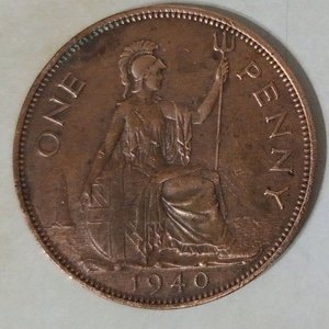 Moneda Británica de Un Penique (One Penny) 1940 - Reinado Jorge VI - imagen 2