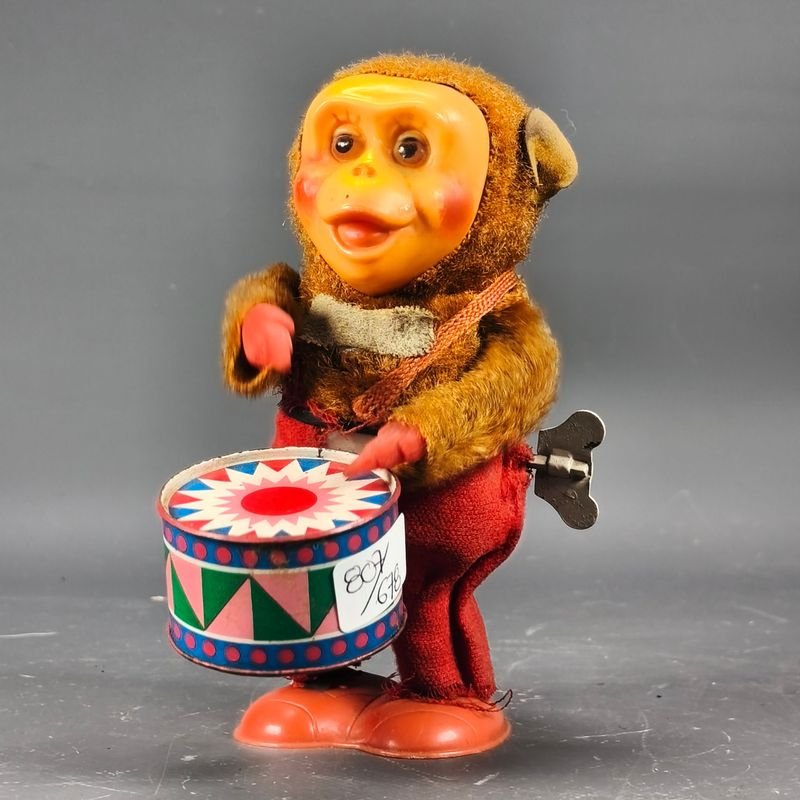 Juguetes antiguos japoneses de madera y goma a cuerda - imagen 6