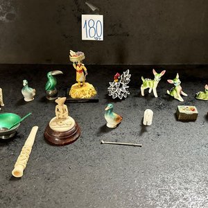 Lote de 15 Mini Adornos Antiguos: Porcelana, Yeso y Loza - imagen 3