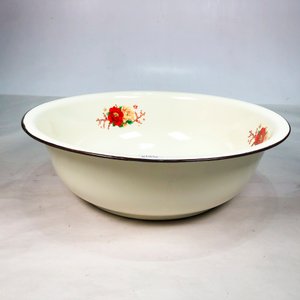 Palangana Beige Esmaltada con Flores - 40 cm - imagen 2
