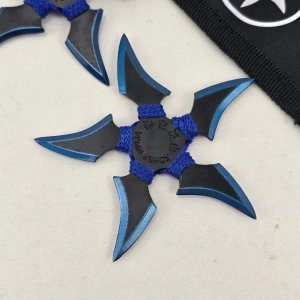 Set de 2 Estrellas Ninja Metálicas con Funda Negra - imagen 2