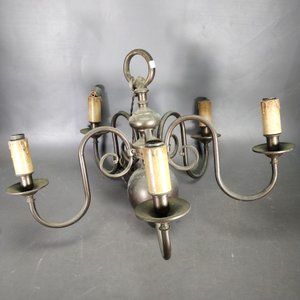 Araña Holandesa de Bronce con 5 Luces - imagen 3