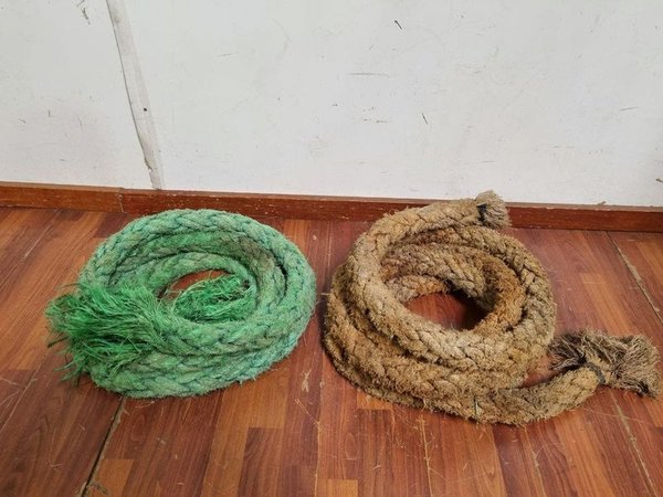 Juego de 2 Sogas Gruesas de Amarre Navales - Fibra Natural y Sintética