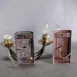 Apliques de Pared de Hierro con Portalamparas de Bronce (1 y 2 Luces) - imagen 4