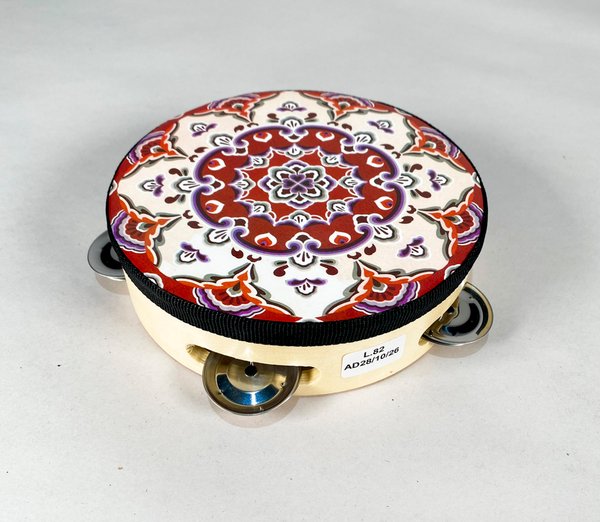 Pandereta Multicolor con Diseño Ornamental, 15 cm - imagen 1