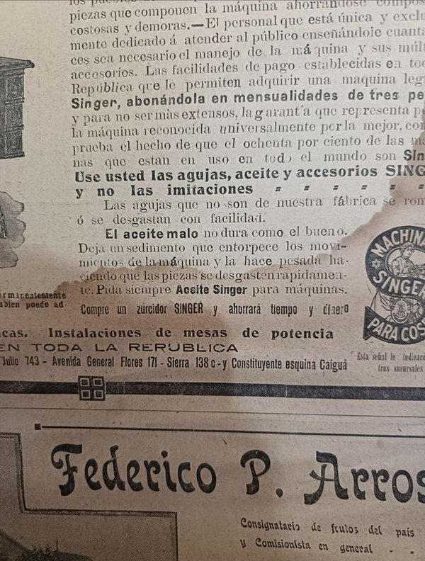 Afiche Original Máquina de Coser SINGER (1913) - imagen 7