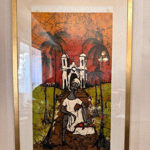 Cuadro Decorativo con Figura y Paisaje Tropical - imagen 1