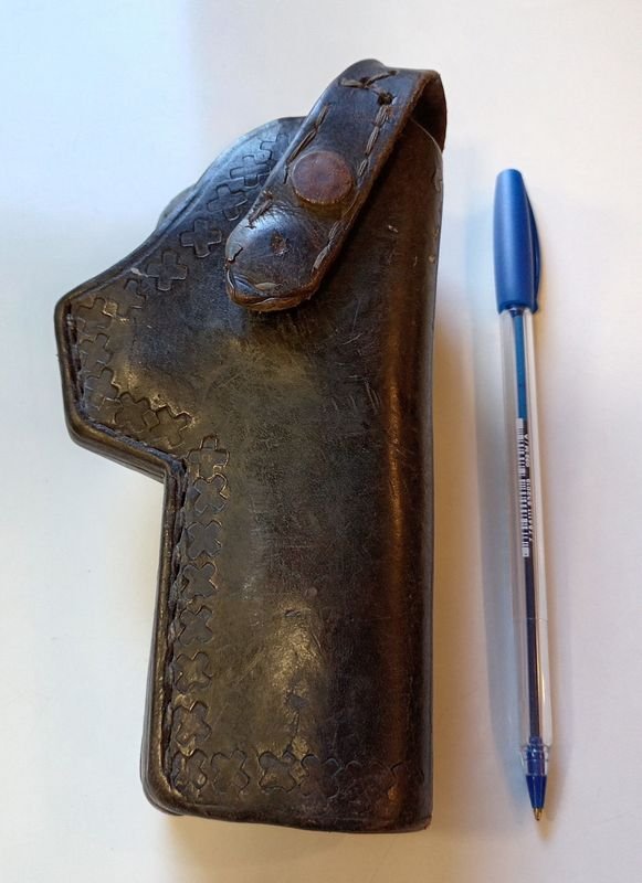 Funda de Pistola de Cuero Estilo Militar/Policial Antigua