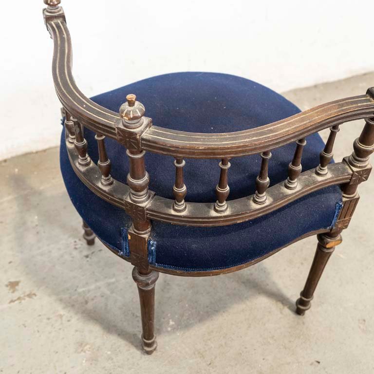 Silla Luis XVI con tapicería azul - imagen 3